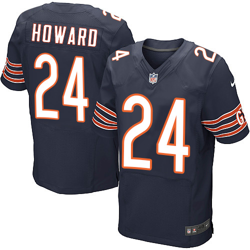 Men's Elite Jordan Howard Nike Jersey Navy Blue Home - #24 NFL Chicago Bears